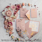 HOCHZEITS EINLADUNGEN Gold / Roségold / Silber / Glitzer Luxus Pergament Goldfolien Hochzeitskarten, elegante Blush-Pink Hochzeitskarten-Suite, Glamour Hochzeitskarten, goldenes Glanz Hochzeitskarten-Suite69
