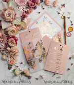HOCHZEITS EINLADUNGEN Gold / Roségold / Silber / Glitzer Luxus Pergament Goldfolien Hochzeitskarten, elegante Blush-Pink Hochzeitskarten-Suite, Glamour Hochzeitskarten, goldenes Glanz Hochzeitskarten-Suite69