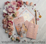 HOCHZEITS EINLADUNGEN Gold / Roségold / Silber / Glitzer Luxus Pergament Goldfolien Hochzeitskarten, elegante Blush-Pink Hochzeitskarten-Suite, Glamour Hochzeitskarten, goldenes Glanz Hochzeitskarten-Suite69