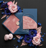 HOCHZEITS EINLADUNGEN Gold / Roségold / Silber / Glitzer Arch Gold Acryl Hochzeits Einladung Suite, Samt Pocket in Blush Pink und Navy Blue Hochzeits Einladungen, Glamour Hochzeits Einladungen8