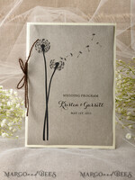 MENÜ & PROGRAMME  
 rustikal Rustikales Löwenzahn-Hochzeitsprogramm mit Bindfaden, Scheunenhochzeitsprogramm, ökologische romantische personalisierte Karten, einfaches rustikales Spitzenhochzeitsprogramm, elegantes Heft braune Hochzeitskarten7