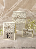 MENÜ & PROGRAMME  
 rustikal Rustikales Hochzeitsprogramm mit Spitze, Scheunenhochzeitsprogramm, eco-romantische personalisierte Karten mit Jute, einfaches rustikales Spitzenhochzeitsprogramm, elegantes Heft braune Hochzeitskarten8