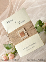 MENÜ & PROGRAMME  
 rustikal Rustikales Hochzeitsprogramm mit Jute, Scheunenhochzeitsprogramm, ökologische romantische personalisierte Karten mit Schnur, einfaches rustikales Hochzeitsprogramm, elegantes Holzheft Ecru-Hochzeitskarten4