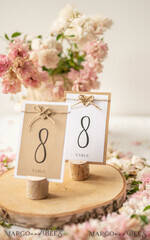 TISCHDEKORATIONSCHILDER   Holz Eco Rustikale Tischnummern Vintage Eco Hochzeits-Tischnummern, Rustikale Birkenherz- und Jute-Schnur-Hochzeitstischkarten, Maßgeschneiderte Eco-Papier-Hochzeitsdekoration, Rustikale Handgemachte Hochzeitsstationery11