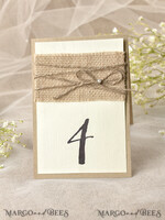 TISCHDEKORATIONSCHILDER   Holz Eco Rustikale Tischnummern Rustikale Hochzeits-Tischnummern mit natürlichem Jute und Schnur, Scheunenhochzeit Tischkarten, elegante, ökologisch romantische personalisierte Karten, einfache rustikale Hochzeits-Tischdekoration.3
