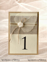 TISCHDEKORATIONSCHILDER   Holz Eco Rustikale Tischnummern Rustikale Eco Hochzeits Tischkarten mit Jute Schnur, natürliche einfache Hochzeits Tischkarten, personalisierte Karten mit Rose und Blatt, einfache rustikale Hochzeits Tischdekoration.2
