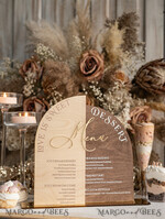 TISCHDEKORATIONSCHILDER   Holz Eco Rustikale Tischnummern Acrylbogen Dessertmenü, Elfenbein gefrorenes Acryl gold Candy Bar Schild, Gold Plexi Tisch Dessertmenü Kombi Luxus Hochzeits Tischdekoration, Hochzeitsbeschilderung Gold.15
