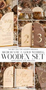 TISCHDEKORATIONSCHILDER   Holz Eco Rustikale Tischnummern Rustikale Holz Gold Acryl Geschenke & Karten Schilder mit Ständer, Holz gold Gästebuch Schild, Goldene Plexi Holz Geschenke & Karten Schilder, Luxuriöse Hochzeits Gästebuch Dekor Tischmittelpunkte.13