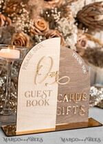 TISCHDEKORATIONSCHILDER   Holz Eco Rustikale Tischnummern Rustikale Holz Gold Acryl Geschenke & Karten Schilder mit Ständer, Holz gold Gästebuch Schild, Goldene Plexi Holz Geschenke & Karten Schilder, Luxuriöse Hochzeits Gästebuch Dekor Tischmittelpunkte.13