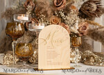 TISCHDEKORATIONSCHILDER   Holz Eco Rustikale Tischnummern Rustikaler Holzbogen Abendmenü, Holz- und Acryl-Gold Tischschild, Goldenes Scheunen-Plexi Hochzeitsmenü-Kombination Rustikales Boho Hochzeits-Tischdekor, Hochzeitsbeschilderung Goldener Spiegel-Tischmenüs14