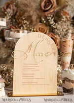 TISCHDEKORATIONSCHILDER   Holz Eco Rustikale Tischnummern Rustikaler Holzbogen Dessertmenü mit Ständer, Landhaus Holz Acryl Gold Süßigkeiten Bar Schild, Naturholz Gold Plexi Tisch Dessertmenü Hochzeits Tischdekoration, Hochzeitsbeschilderung Goldener Spiegel und Holz Süßigkeiten Bar Menü10