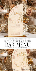 TISCHDEKORATIONSCHILDER   Holz Eco Rustikale Tischnummern Acryl-Bogen-Bar-Menü, gold Plexi Elfenbein Samt Getränkebar-Menü-Schild mit Ständer, beige Plexi Tisch-Bar-Menü Luxus Hochzeits Tischdeko, Hochzeitsbeschilderung Ecru Getränkebar-Menü11