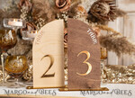 TISCHDEKORATIONSCHILDER   Holz Eco Rustikale Tischnummern Rustikale Holz-Halbbogen-Hochzeits-Tischnummern, Holz-Gold-Plexi-Tischnummern, ländliche Scheunen-Hochzeits-Tischdekoration, Hochzeitsschild-Holz-goldene Spiegel-Tischnummern25
