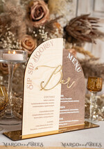 TISCHDEKORATIONSCHILDER   Holz Eco Rustikale Tischnummern Rustikales Holzbogen Bar Menü Combo, Holz & Plexiglas gold Getränkebar Menüzeichen mit Ständer, Holz Landhaus Holztisch Bar Menü & Cocktails Combo rustikale Hochzeits Tischdekoration, Hochzeitsbeschilderung Eco Getränkebar Menü14