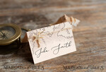 PLATZKARTEN / TISCHKARTEN  
 Strand-/Marin-/Destination Hochzeits Thema Elegante weiße marine Hochzeitstischkarten mit einer Schnur, Seestern und Karten-Grafik, marine Namensschilder für Ihre Hochzeitstische, romantische bearbeitbare Hochzeitstagskarten3
