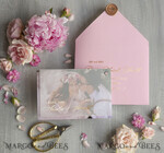 DANKE-KARTEN  
 modern/romantisch Hochzeitsbenutzerdankeskarte mit Foto in Pink und Gold3