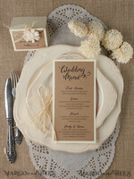 MENÜ & PROGRAMME  
 rustikal und Spitze Rustikales Braunes Hochzeitsmenü, Hochzeitsdinner-Menü für Scheunen, Öko-Romantische personalisierte Karten mit Kordel und Blatt, Kraft-Hochzeitsmenü, Einfaches rustikales Hochzeitsmenü, Elegante Öko-braune Hochzeitsmenü-Karten3