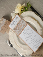 MENÜ & PROGRAMME  
 rustikal und Spitze Minimalistisches Braunes Hochzeitsmenü, Ästhetisches Schickes Spitzenempfangs-Dinner-Menü, Romantisches Menü Mit Jute-Schnur, Elegante Weiße Und Braune Handgemachte Hochzeitsmenü-Karten4