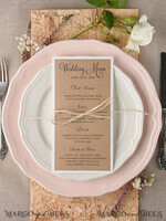 MENÜ & PROGRAMME  
 rustikal und Spitze Rustikales Hochzeitsmenü, Hochzeitsdinner-Menü für die Scheune, ökologische romantische personalisierte Karten mit Schnur, Kraft-Hochzeitsmenü, einfaches rustikales Hochzeitsmenü, elegante braune Hochzeitsmenükarten3