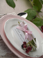 PLATZKARTEN / TISCHKARTEN  
 rustikal und Spitze Romantische weiße minimalistische Hochzeitstischplatzkarten mit rosa Band, moderne elegante botanische Platzkarte, glamouröse Tischkarten, wunderschöne florale Hochzeitsschilder.3