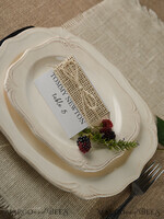PLATZKARTEN / TISCHKARTEN  
 rustikal und Spitze Rustikale Hochzeitsplatzkarten, weiße und umweltfreundliche Platzkarten, natürliche Jute-Schnur Hochzeitsnamenskarten, umweltfreundliche rustikale Namensschilder, bearbeitbarer Text, einfaches Design Empfangskarten.3