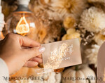 PLATZKARTEN / TISCHKARTEN  
 Acrylgold klar / Holz 3D Acryl Beige Platzkarte mit Ständer, Arch Clear Nude Taupe Namenskarten, Premium Luxus Sitzkarten, Platzkarten für Hochzeitsgäste, Gold Gäste-Eskortkarten38