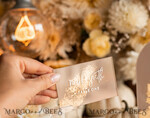 PLATZKARTEN / TISCHKARTEN  
 Acrylgold klar / Holz 3D Acryl Beige Platzkarte mit Ständer, Arch Clear Nude Taupe Namenskarten, Premium Luxus Sitzkarten, Platzkarten für Hochzeitsgäste, Gold Gäste-Eskortkarten38