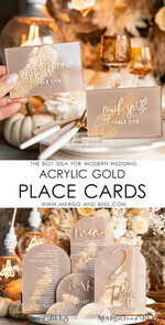 PLATZKARTEN / TISCHKARTEN  
 Acrylgold klar / Holz 3D Acryl Beige Platzkarte mit Ständer, Arch Clear Nude Taupe Namenskarten, Premium Luxus Sitzkarten, Platzkarten für Hochzeitsgäste, Gold Gäste-Eskortkarten38