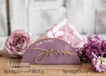 PLATZKARTEN / TISCHKARTEN  
 Acrylgold klar / Holz 3D Modernes Mauve Arch Acryl Platzkarte mit Ständer, Premium Hochzeitsplatzkarten, klare Acryl Namenskarten, luxuriöse Sitzkarten, goldene 3D Gästennamen, bearbeitbarer Text12