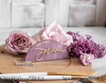 PLATZKARTEN / TISCHKARTEN  
 Acrylgold klar / Holz 3D Modernes Mauve Arch Acryl Platzkarte mit Ständer, Premium Hochzeitsplatzkarten, klare Acryl Namenskarten, luxuriöse Sitzkarten, goldene 3D Gästennamen, bearbeitbarer Text12