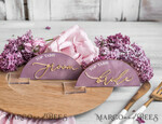 PLATZKARTEN / TISCHKARTEN  
 Acrylgold klar / Holz 3D Modernes Mauve Arch Acryl Platzkarte mit Ständer, Premium Hochzeitsplatzkarten, klare Acryl Namenskarten, luxuriöse Sitzkarten, goldene 3D Gästennamen, bearbeitbarer Text12