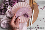 PLATZKARTEN / TISCHKARTEN  
 Acrylgold klar / Holz 3D Mauve Hochzeitsplatzkarten, Moderne Bogen Samt Weiße Beschriftung Platzkarte ohne Ständer, Hochzeitsplatz mauve Karten, Samt weiße Namenskarten, Editable Text, MvS6