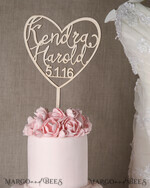 TORTENDEKORATION  
 Holz Hochzeitstorte Topper, Holz Torte Topper4