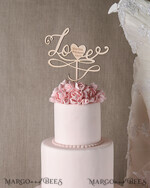 TORTENDEKORATION  
 Holz Hochzeitstorte Topper, Holz Kuchen Topper3