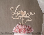 TORTENDEKORATION  
 Holz Hochzeitstorte Topper, Holz Kuchen Topper3