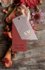 PLATZKARTEN / TISCHKARTEN  
 Luxus Premium Glitzer/ Gold/ Silber/ Roségold Moderne Burgunder-Hochzeitsplatzkarten, kupferne Platzkarten mit goldener Druckschrift, elegante Namensschilder für Ihre Hochzeitstische, romantische Hochzeitsstationery, benutzerdefinierter Text3