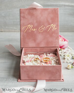 RINGTRÄGERBOXEN & KISSEN Samtkästchen für den Trauungszeremonie Elegante Samt blass rosa Trauringe Box, Glamour gold Trauringe Box, Elegante Acryl Hochzeitsbox Samt blass rosa Trauringe Box12