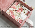 RINGTRÄGERBOXEN & KISSEN Samtkästchen für den Trauungszeremonie Elegante Samt blass rosa Trauringe Box, Glamour gold Trauringe Box, Elegante Acryl Hochzeitsbox Samt blass rosa Trauringe Box12