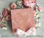 RINGTRÄGERBOXEN & KISSEN Samtkästchen für den Trauungszeremonie Elegante Samt blass rosa Trauringe Box, Glamour gold Trauringe Box, Elegante Acryl Hochzeitsbox Samt blass rosa Trauringe Box12