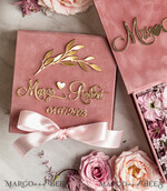 RINGTRÄGERBOXEN & KISSEN Samtkästchen für den Trauungszeremonie Ringbox für die Hochzeitszeremonie 3 Ringe, Blush Pink Golden Samt Hochzeitsringbox für die Zeremonie, Glamour Hochzeitsringboxen für ihn und sie, Luxus Samt Ringbox doppelt, individuelle Farben.12