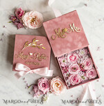 RINGTRÄGERBOXEN & KISSEN Samtkästchen für den Trauungszeremonie Ringbox für die Hochzeitszeremonie 3 Ringe, Blush Pink Golden Samt Hochzeitsringbox für die Zeremonie, Glamour Hochzeitsringboxen für ihn und sie, Luxus Samt Ringbox doppelt, individuelle Farben.12