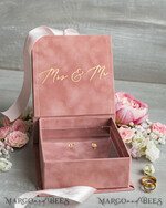 RINGTRÄGERBOXEN & KISSEN Samtkästchen für den Trauungszeremonie Luxuriöse Samt-Eheringe-Box, elegante Hochzeitsbox aus samtigem blush Pink, zarte und handgefertigte Eheringe-Box.18