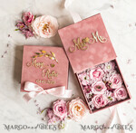 RINGTRÄGERBOXEN & KISSEN Samtkästchen für den Trauungszeremonie Rosa Goldene Samt Hochzeitsringbox für die Zeremonie, Ringbox für die Hochzeitszeremonie 3 Ringe Samt, Boho Glam Hochzeitsringboxen für ihn und sie, Luxuriöse Samt Ringbox doppelte individuelle Farben9