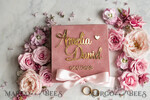 RINGTRÄGERBOXEN & KISSEN Samtkästchen für den Trauungszeremonie Personalisierte Hochzeitsring-Box • Blush Pink Goldene Samt-Hochzeitsring-Box für die Zeremonie, Boho Glam Hochzeitsring-Boxen für ihn und sie, Luxuriöse Samt-Ring-Box doppelt, kundenspezifische Farben10