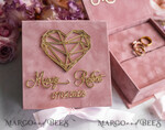 RINGTRÄGERBOXEN & KISSEN Samtkästchen für den Trauungszeremonie Ringbox für die Hochzeitszeremonie 3 Ringe, Blush Pink Goldene Samt-Hochzeitsringbox für die Zeremonie, Boho Glam Hochzeitsringboxen für ihn und sie, Luxus-Samt-Ringbox doppelt, maßgeschneiderte Farben.12
