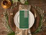 MENÜ & PROGRAMME  
 Glitzer/ Luxus Premium Smaragdgrünes, golden glänzendes Hochzeitsmenü, grünes und goldenes Folien-Hochzeitstischmenü, modernes Abendmenü mit goldenem Bindfaden und Pergament, einfache handgemachte Hochzeitsmenüs1