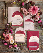 HOCHZEITS EINLADUNGEN Moderne Einladungen Florale Karten Geometrische Hochzeitskarten, geometrische Hochzeitseinladungen, rote Hochzeitseinladungen, Marsala Hochzeitseinladungen, rote Hochzeitskarten, elfenbeinfarbene Hochzeitseinladungen, rote und elfenbeinfarbene Hochzeitseinladungen, elfenbeinfarbene Hochzeitsstationery, elfenbeinfarbene Hochzeitsaccessoires, ovale Hochzeitseinladungen, runde Hochzeitskarten, runde Karten, ecru Hochzeitseinladungen, moderne Hochzeitseinladungen, florale Hochzeitseinladungen, elegante Hochzeitseinladungen, Pergament, Pergamentumschlag.12