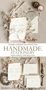 HOCHZEITS EINLADUNGEN Moderne Einladungen Florale Karten Personalisierte Hochzeitskarte mit Satinband, Elegante Hochzeitseinladungen, Fine Art Hochzeitskarten-Set, Hochzeitskarten aus goldenem, gezacktem Papier.8