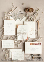 HOCHZEITS EINLADUNGEN Moderne Einladungen Florale Karten Personalisierte Hochzeitskarte mit Satinband, Elegante Hochzeitseinladungen, Fine Art Hochzeitskarten-Set, Hochzeitskarten aus goldenem, gezacktem Papier.8