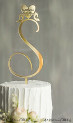 TORTENDEKORATION  
 Gold
 Hochzeitstorte Topper, goldener Torten Topper5